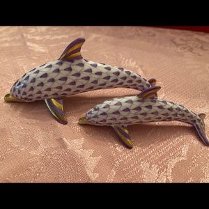 Purple Herend dolphins
